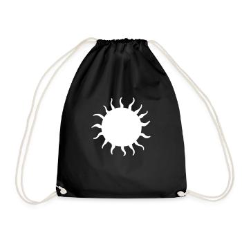 Sun Summer Watercolor Nature Beach Sky Vector - Drawstring Bag - black - Front