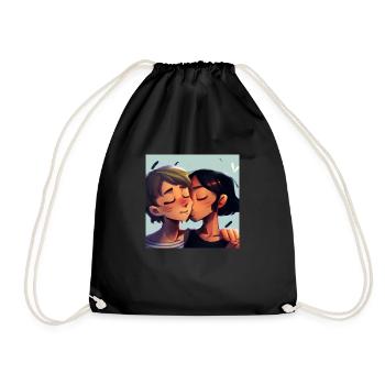 LGBT Queer kiss 🌈🌈 - Drawstring Bag - black - Front