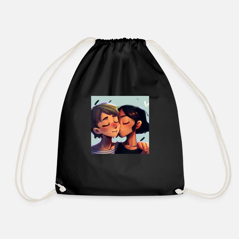 LGBT Queer Kuss 🌈🌈 - Turnbeutel - Schwarz