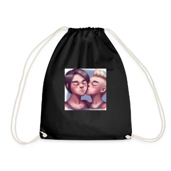 LGBT Queer kiss 🌈🌈 - Drawstring Bag - black - Front