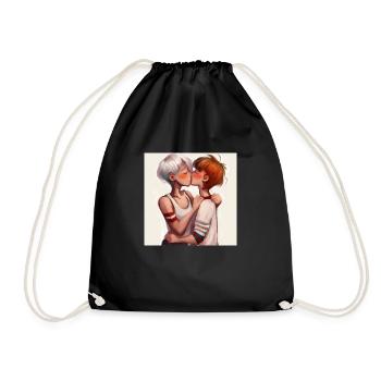 LGBT Queer kiss 🌈🌈 - Drawstring Bag - black - Front