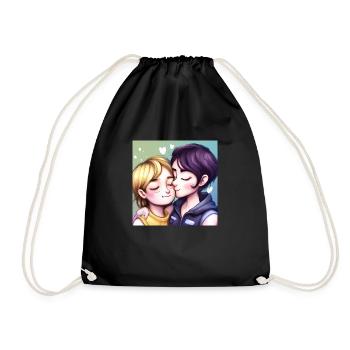 LGBT Queer kiss 🌈🌈 - Drawstring Bag - black - Front