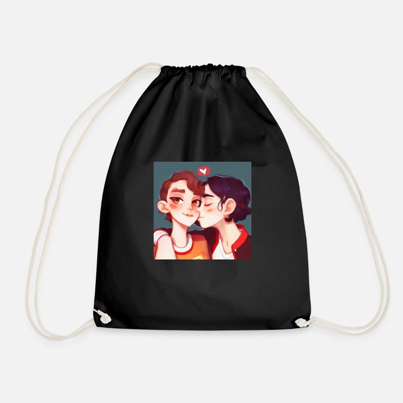 LGBT Queer kiss 🌈🌈 - Drawstring Bag - black