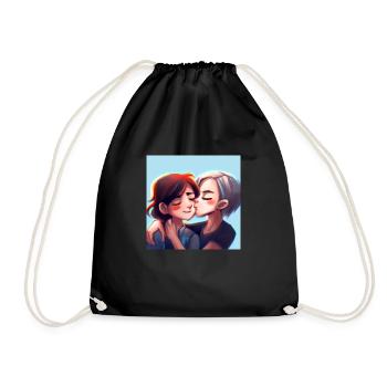 LGBT Queer kiss 🌈🌈 - Drawstring Bag - black - Front