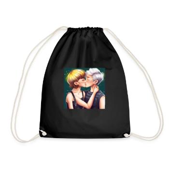 LGBT Queer kiss 🌈🌈 - Drawstring Bag - black - Front