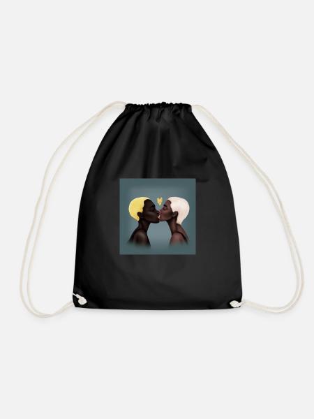 LGBT Queer kiss 🌈🌈 - Drawstring Bag - black