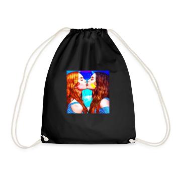 LGBT Queer kiss 🌈🌈 - Drawstring Bag - black - Front