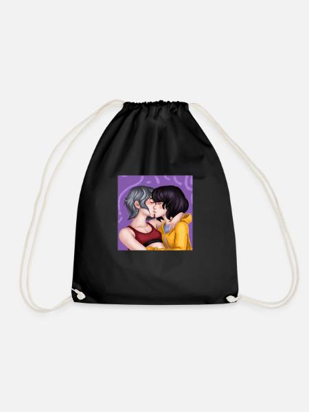 LGBT Queer kiss 🌈🌈 - Drawstring Bag - black