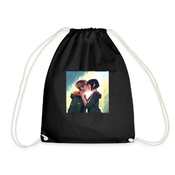 LGBT Queer kiss 🌈🌈 - Drawstring Bag - black - Front