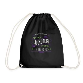 Christmas Vacation awkward Golden Retriever Gift - Drawstring Bag - black - Front