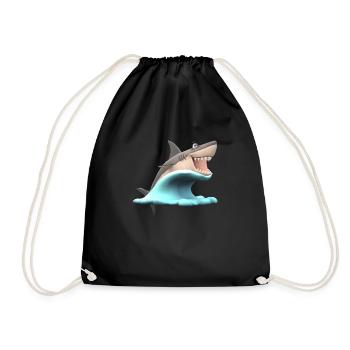 Shark Wave Water Ocean Sea - Sac de sport léger - noir - Devant