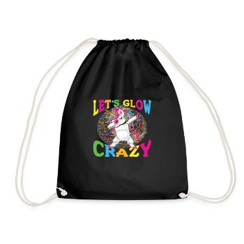 Unicorn Let s Glow Crazy - Turnbeutel - Schwarz - Vorne