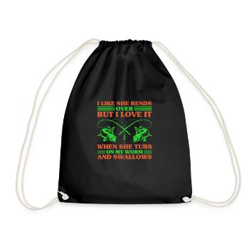 Fishing Funny Gift Fisherman Fishing Humor - Drawstring Bag - black - Front