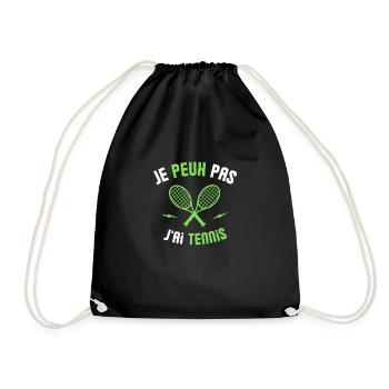humour sur le tennis - je peux pas j'ai tennis - Sac de sport léger - noir - Devant