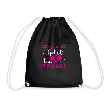 Just A Girl Who Loves Pickleball - Drawstring Bag - black - Front