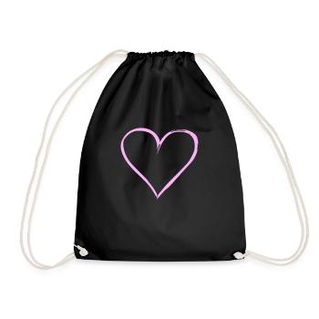 Symbole de coeur Amour Mignons Cœurs Rose Dessin Vecteur - Sac de sport léger - noir - Devant