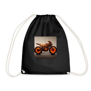 motor bike - Drawstring Bag - black - Front