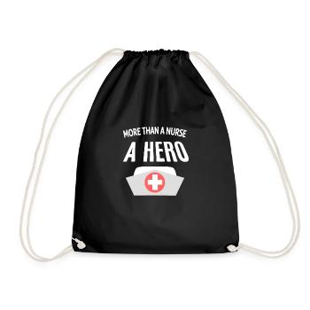 Plus qu’une infirmière, un héros : citation infirmière - Sac de sport léger - noir - Devant