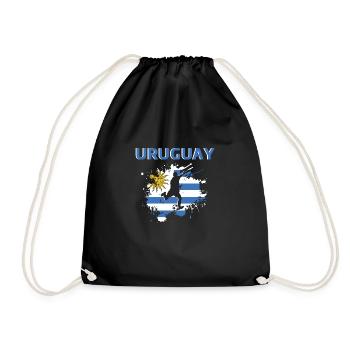 Uruguay Football 2022 Uruguayan Football Fan - Drawstring Bag - black - Front
