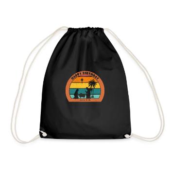 Christmas Nativity with Jesus - Happy Birthday - Drawstring Bag - black - Front