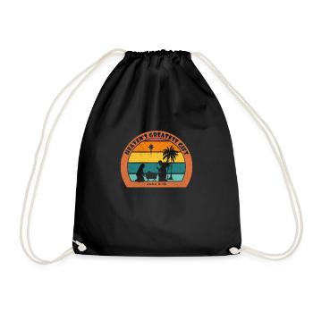 Christmas Nativity with Jesus - Heaven’s Greatest - Drawstring Bag - black - Front