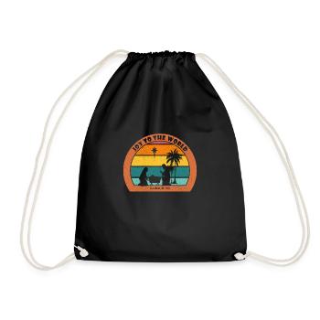 Christmas Nativity with Jesus - Joy To The World - Drawstring Bag - black - Front