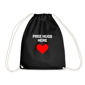 Câlins gratuits ici, répandez l’amour ! - Sac de sport léger - noir - Devant