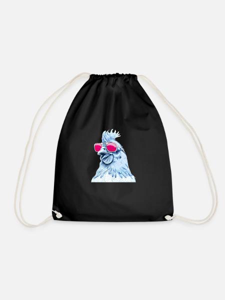 Huhn mit Rosa Sonnenbrille - Turnbeutel - Schwarz