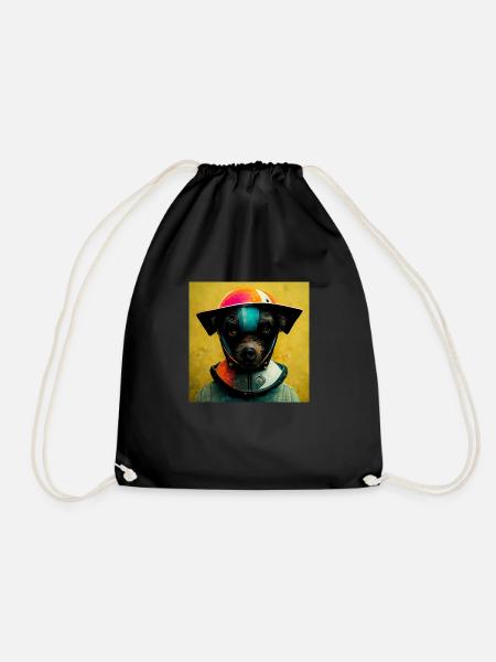 Bunter Hund - Turnbeutel - Schwarz