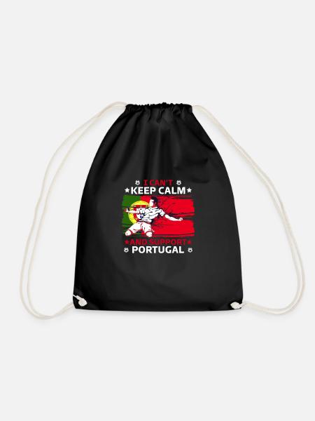 keep calm and support Portugal - Drawstring Bag - black