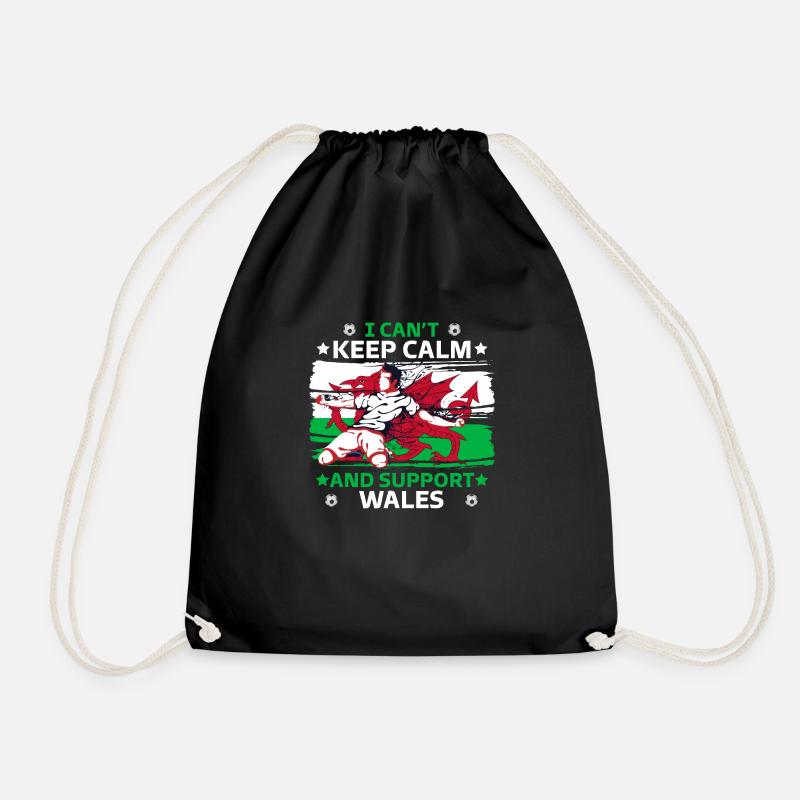 Ruhe bewahren und Wales unterstützen - Turnbeutel - Schwarz