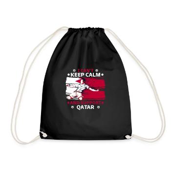 rester calme et soutenir le qatar - Sac de sport léger - noir - Devant
