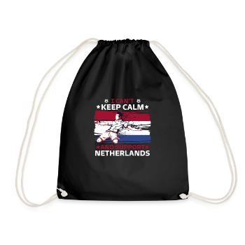 stay calm and support the Netherlands - Drawstring Bag - black - Front