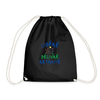 libéré délivré retraité - t-shirt humour retraite - Sac de sport léger - noir - Devant