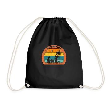 Christmas Nativity with Jesus - Worship Him - Drawstring Bag - black - Front