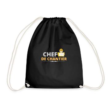 Chef de chantier. t shirt chef de chantier travaux - Sac de sport léger - noir - Devant