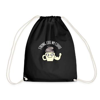 Fort comme mon café : Drôle de jeu de mots sur le café, humour - Sac de sport léger - noir - Devant