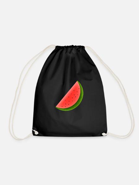 Watermelon - Drawstring Bag - black