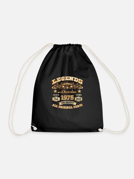 Legends are born in December 1975 - Drawstring Bag - black