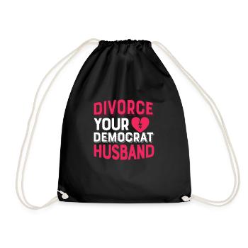 Divorce Your Democrate Husband Divorcee Ex-Wife Wo - Drawstring Bag - black - Front