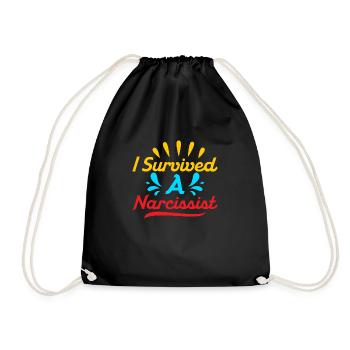 I Survived A Narcissist Divorcee Divorce Women - Drawstring Bag - black - Front