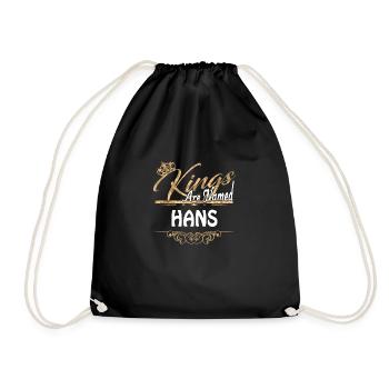 Kings Are Named Hans Lustiges Geschenk - Turnbeutel - Schwarz - Vorne