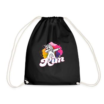 KIM - Beau nom avec dabbing licorne - Sac de sport léger - noir - Devant