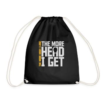 I get more head - Drawstring Bag - black - Front