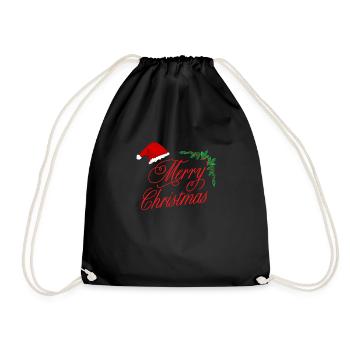 Merry Christmas - Drawstring Bag - black - Front