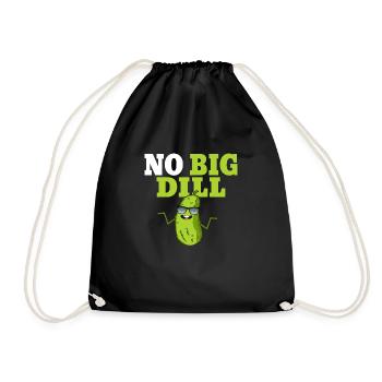 No Big Dill Pickle Cucumber - Drawstring Bag - black - Front