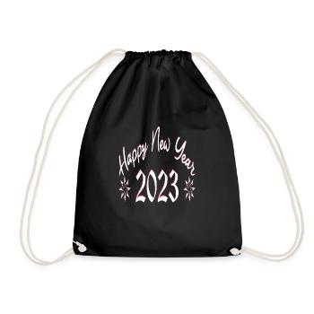 Happy New Year 2023 - Turnbeutel - Schwarz - Vorne