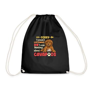 Cavapoo Cavoodle Capoodle Chien - Sac de sport léger - noir - Devant