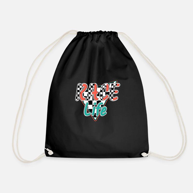 Race Life - Drawstring Bag - black