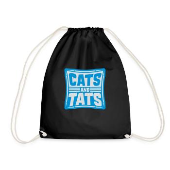 cats and tats Zitat - Turnbeutel - Schwarz - Vorne